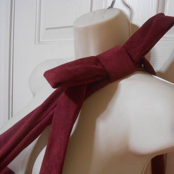 NEW NO BOUNDARIES SUEDE FELT HOBO STYLE OVERSIZED TOTE CROSSBODY BAG WINE MAROON - Picture 6 of 9